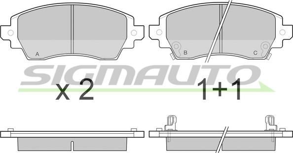 SIGMAUTO SPB053 - Kit de plaquettes de frein, frein à disque cwaw.fr