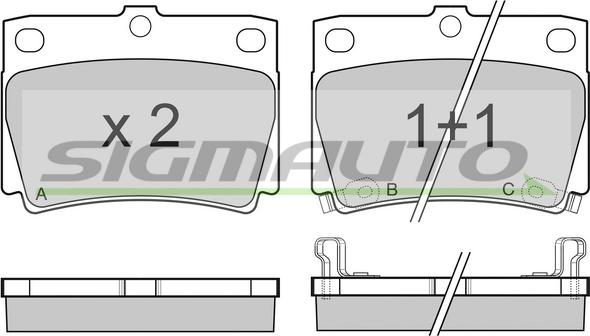 SIGMAUTO SPB057 - Kit de plaquettes de frein, frein à disque cwaw.fr