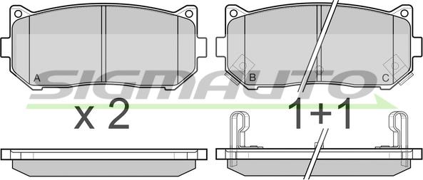 SIGMAUTO SPB064 - Kit de plaquettes de frein, frein à disque cwaw.fr