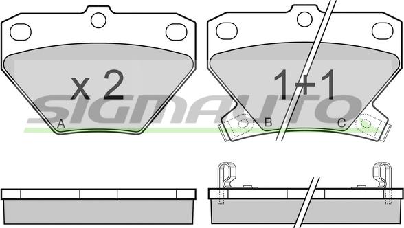 SIGMAUTO SPB061 - Kit de plaquettes de frein, frein à disque cwaw.fr