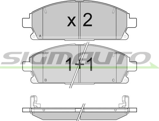 SIGMAUTO SPB068 - Kit de plaquettes de frein, frein à disque cwaw.fr