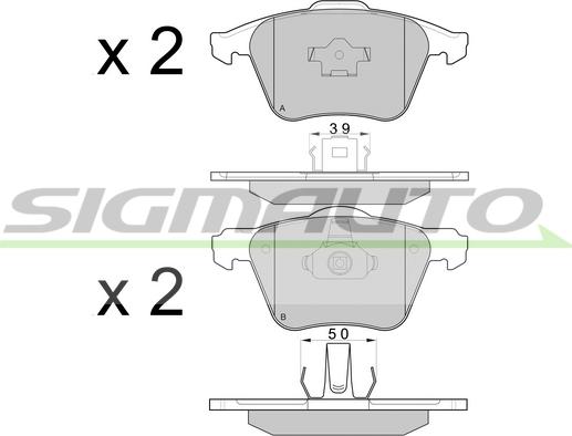 SIGMAUTO SPB062 - Kit de plaquettes de frein, frein à disque cwaw.fr