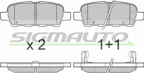 SIGMAUTO SPB067 - Kit de plaquettes de frein, frein à disque cwaw.fr