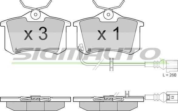 SIGMAUTO SPB005 - Kit de plaquettes de frein, frein à disque cwaw.fr