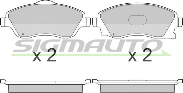 SIGMAUTO SPB000 - Kit de plaquettes de frein, frein à disque cwaw.fr