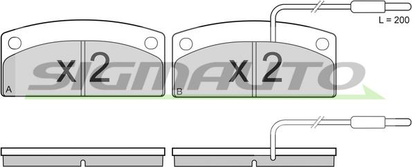 SIGMAUTO SPB002 - Kit de plaquettes de frein, frein à disque cwaw.fr