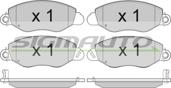 SIGMAUTO SPB010 - Kit de plaquettes de frein, frein à disque cwaw.fr