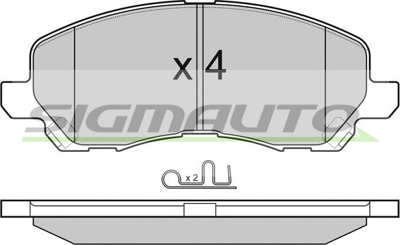 SIGMAUTO SPB080 - Kit de plaquettes de frein, frein à disque cwaw.fr