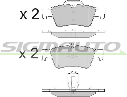 SIGMAUTO SPB088 - Kit de plaquettes de frein, frein à disque cwaw.fr