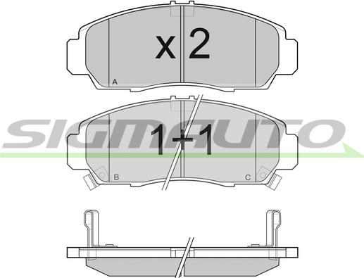 SIGMAUTO SPB083 - Kit de plaquettes de frein, frein à disque cwaw.fr