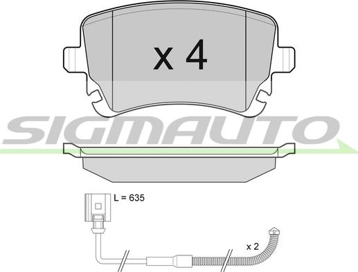 SIGMAUTO SPB087 - Kit de plaquettes de frein, frein à disque cwaw.fr