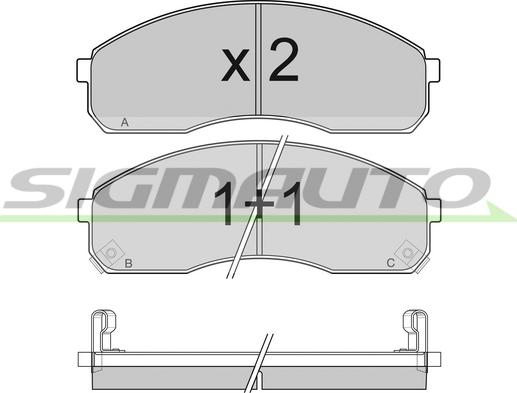 SIGMAUTO SPB039 - Kit de plaquettes de frein, frein à disque cwaw.fr