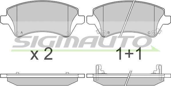 SIGMAUTO SPB030 - Kit de plaquettes de frein, frein à disque cwaw.fr