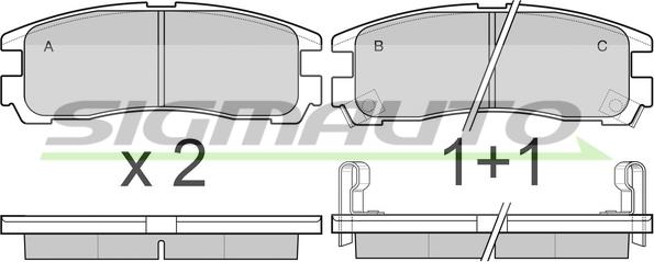 SIGMAUTO SPB038 - Kit de plaquettes de frein, frein à disque cwaw.fr