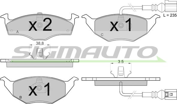 SIGMAUTO SPB032 - Kit de plaquettes de frein, frein à disque cwaw.fr