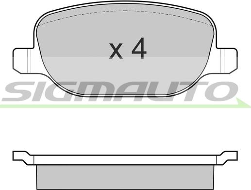 SIGMAUTO SPB024 - Kit de plaquettes de frein, frein à disque cwaw.fr