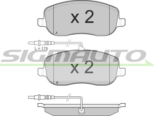 SIGMAUTO SPB028 - Kit de plaquettes de frein, frein à disque cwaw.fr