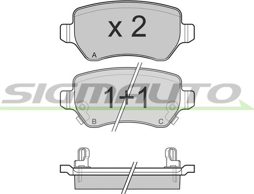 SIGMAUTO SPB027 - Kit de plaquettes de frein, frein à disque cwaw.fr