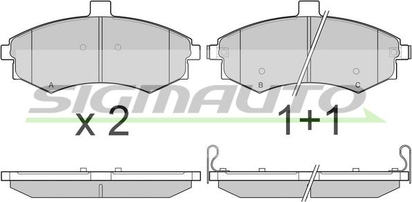 SIGMAUTO SPB079 - Kit de plaquettes de frein, frein à disque cwaw.fr