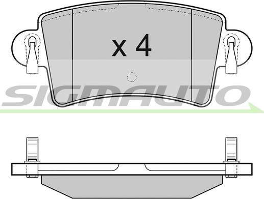 SIGMAUTO SPB074TR - Kit de plaquettes de frein, frein à disque cwaw.fr