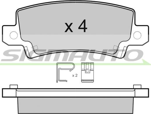 SIGMAUTO SPB070 - Kit de plaquettes de frein, frein à disque cwaw.fr