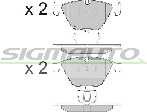 SIGMAUTO SPB073 - Kit de plaquettes de frein, frein à disque cwaw.fr