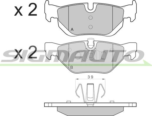 SIGMAUTO SPB194 - Kit de plaquettes de frein, frein à disque cwaw.fr