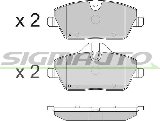 SIGMAUTO SPB195 - Kit de plaquettes de frein, frein à disque cwaw.fr