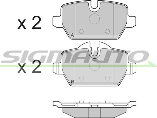 SIGMAUTO SPB196 - Kit de plaquettes de frein, frein à disque cwaw.fr