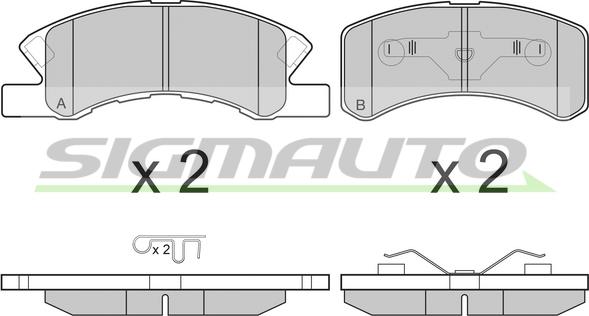SIGMAUTO SPB190 - Kit de plaquettes de frein, frein à disque cwaw.fr