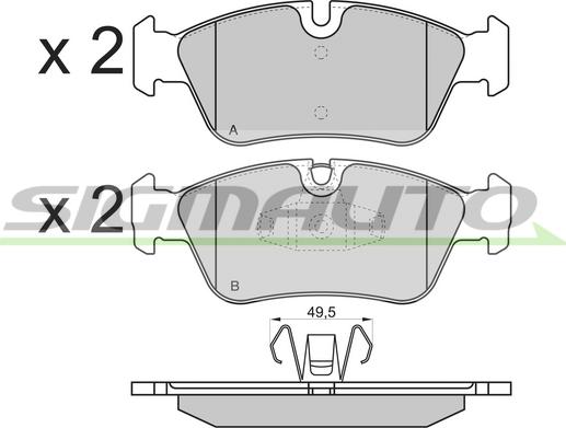 SIGMAUTO SPB193 - Kit de plaquettes de frein, frein à disque cwaw.fr