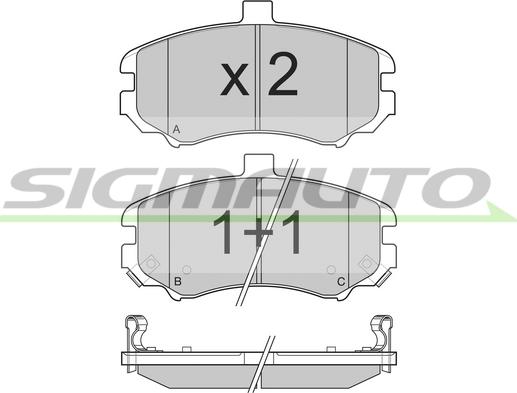 SIGMAUTO SPB197 - Kit de plaquettes de frein, frein à disque cwaw.fr