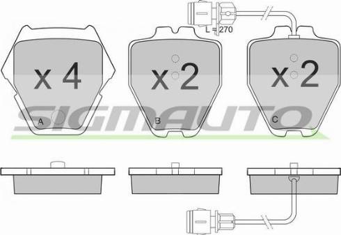 SIGMAUTO SPB149 - Kit de plaquettes de frein, frein à disque cwaw.fr