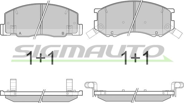 SIGMAUTO SPB144 - Kit de plaquettes de frein, frein à disque cwaw.fr