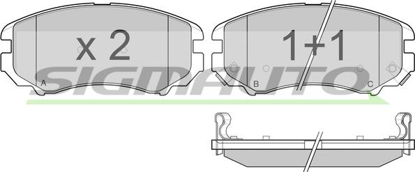 SIGMAUTO SPB146 - Kit de plaquettes de frein, frein à disque cwaw.fr