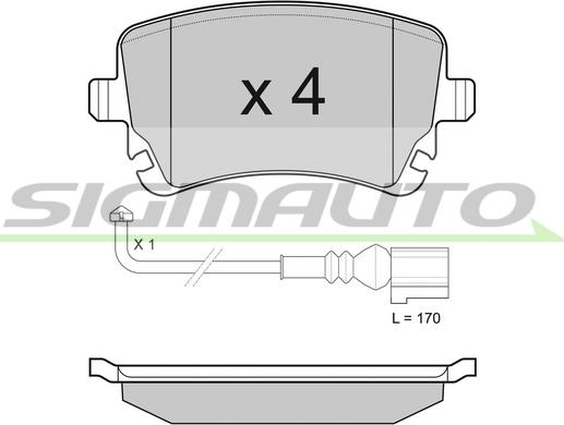 SIGMAUTO SPB140 - Kit de plaquettes de frein, frein à disque cwaw.fr