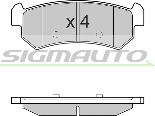 SIGMAUTO SPB148 - Kit de plaquettes de frein, frein à disque cwaw.fr