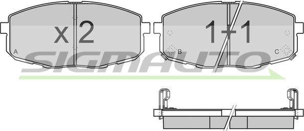 SIGMAUTO SPB147 - Kit de plaquettes de frein, frein à disque cwaw.fr