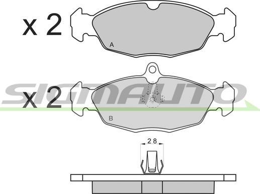 SIGMAUTO SPB156 - Kit de plaquettes de frein, frein à disque cwaw.fr