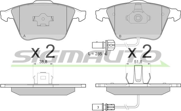 SIGMAUTO SPB150 - Kit de plaquettes de frein, frein à disque cwaw.fr