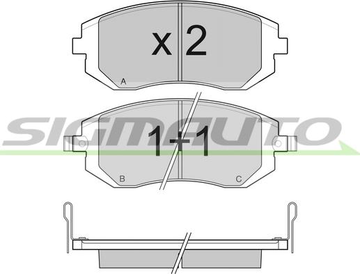 SIGMAUTO SPB158 - Kit de plaquettes de frein, frein à disque cwaw.fr