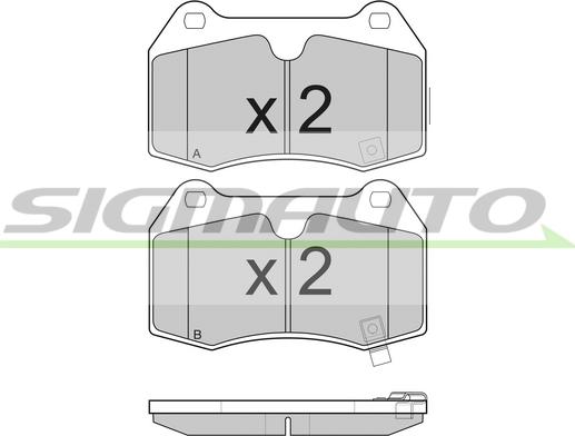 SIGMAUTO SPB165 - Kit de plaquettes de frein, frein à disque cwaw.fr