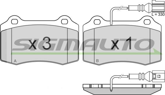 SIGMAUTO SPB161 - Kit de plaquettes de frein, frein à disque cwaw.fr