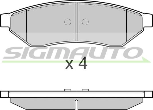 SIGMAUTO SPB162 - Kit de plaquettes de frein, frein à disque cwaw.fr