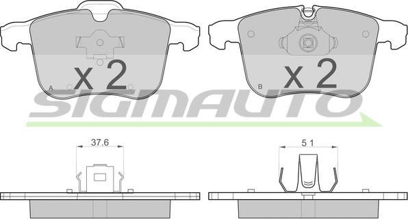 SIGMAUTO SPB109 - Kit de plaquettes de frein, frein à disque cwaw.fr