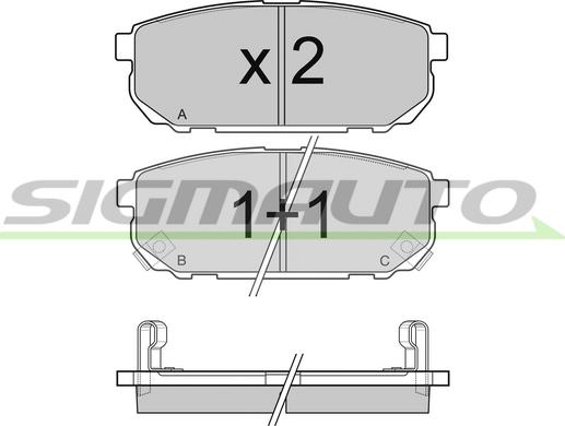 SIGMAUTO SPB105 - Kit de plaquettes de frein, frein à disque cwaw.fr