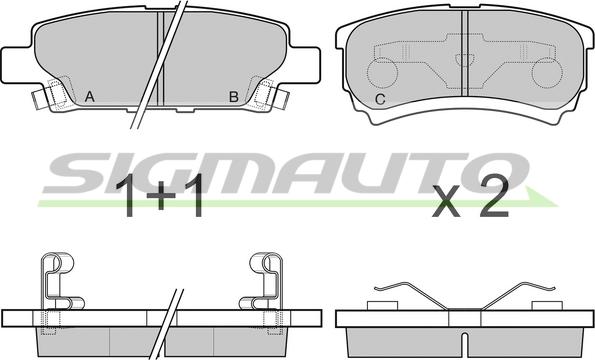 SIGMAUTO SPB106 - Kit de plaquettes de frein, frein à disque cwaw.fr