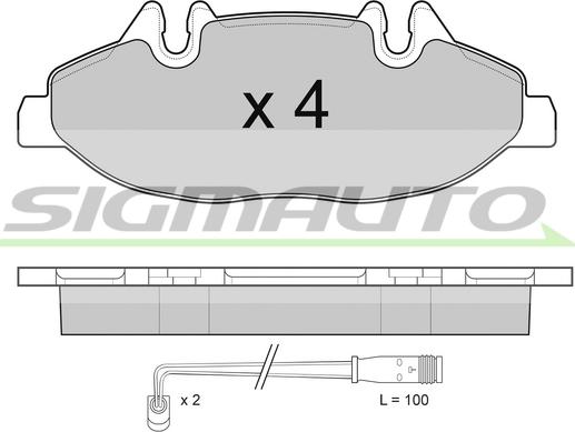 SIGMAUTO SPB100 - Kit de plaquettes de frein, frein à disque cwaw.fr