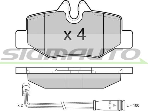 SIGMAUTO SPB101 - Kit de plaquettes de frein, frein à disque cwaw.fr