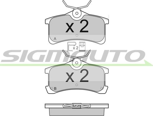 SIGMAUTO SPB107 - Kit de plaquettes de frein, frein à disque cwaw.fr